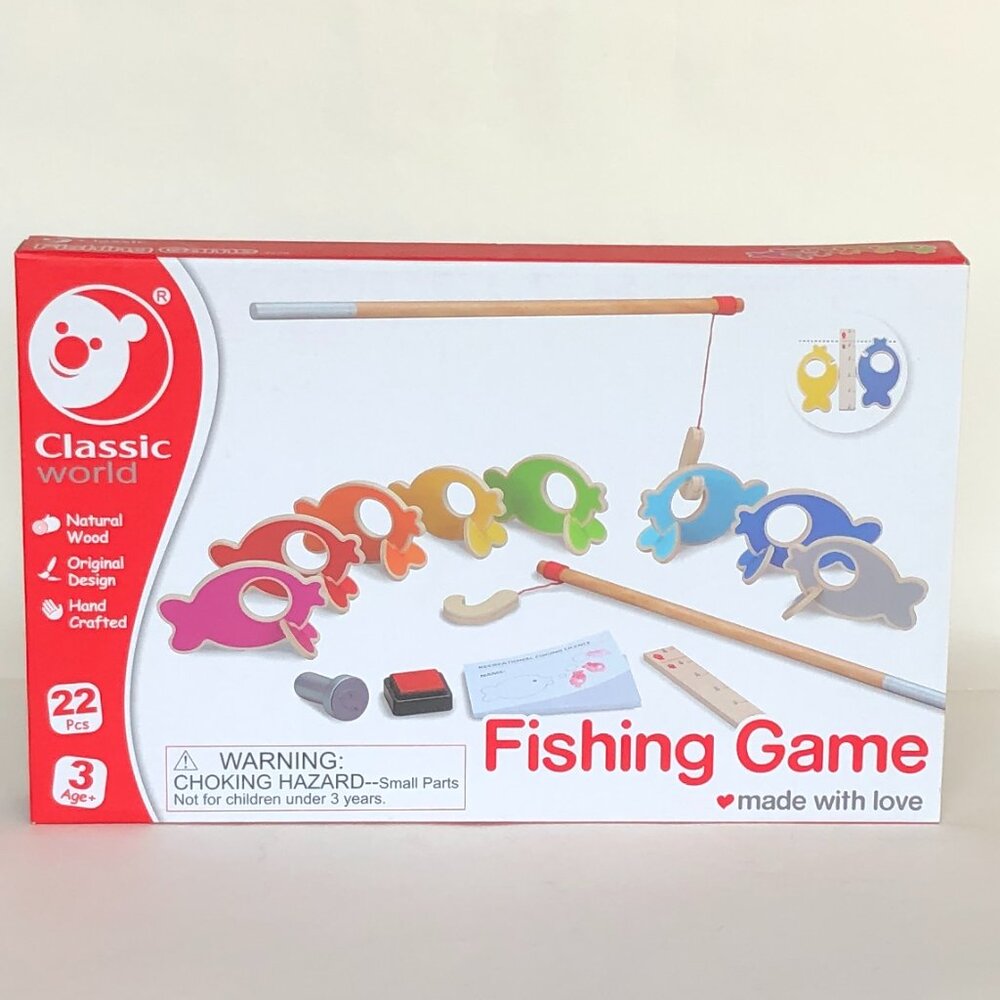 New in Box Classic World Wooden Fishing Game 3+🐟